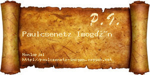 Paulcsenetz Imogén névjegykártya